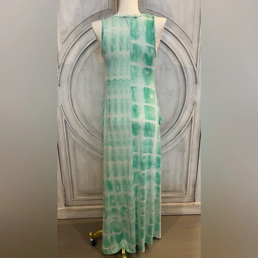 REBORN J Green Tie-Dye Maxi Dress NWOT - Picture 3 of 6